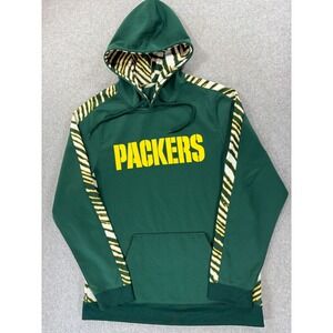 Green Bay Packers Screened Logo Stadium Hoodie Sweatshirt (Men's‎ Large) Green